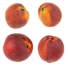 Wall Mural - set of fresh peach isolated on white background