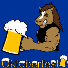 oktoberfest strong horse cartoon