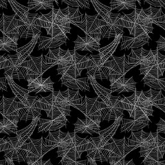 Thin spider web creative hand drawn seamless pattern