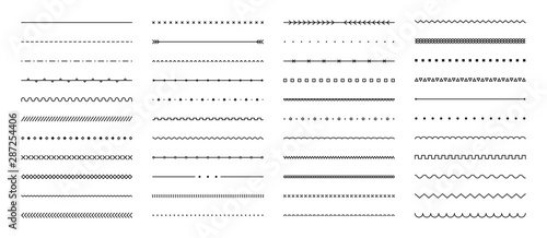 Fotomural Set of hand drawn vector line border