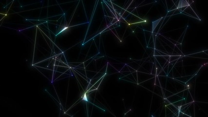 Plexus color structure evolving in organic motion. Abstract technology, science and engineering.