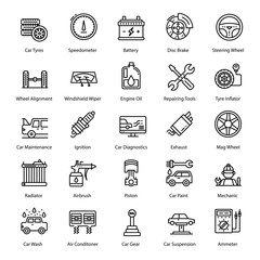 Poster - Pack of Car Service Line Icons