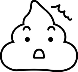 Naklejka na meble Line drawing of poo emoticon icon