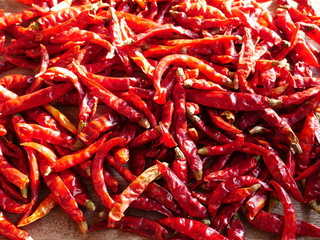 dried red hot chili peppers background