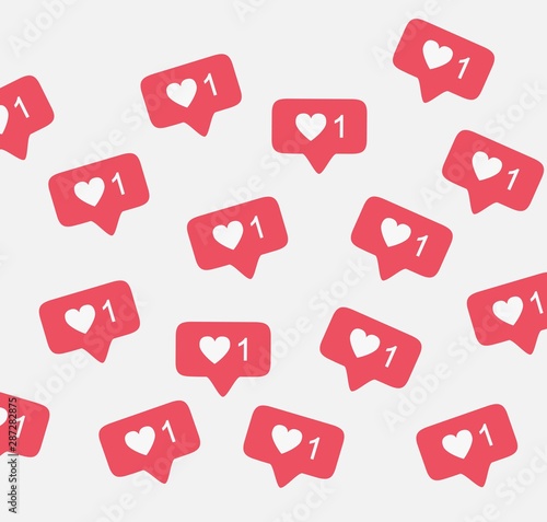 Fotografía Notification instagram like background vector pattern
