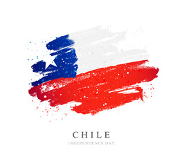 Wall Mural - Chile flag. Vector illustration on a white background.