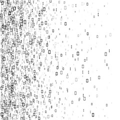 Wall Mural - Digital data stream encoding. Random binary numbers. Matrix background. Vector illustration
