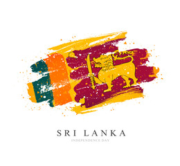 Wall Mural - Flag of Sri Lanka. Vector illustration on a white background.