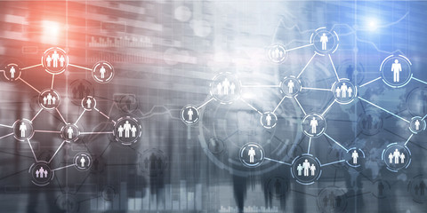Wall Mural - icon of people with network connections. social media concept.