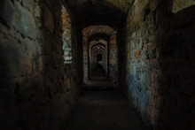 Dark Scary Dark Corridor Underground Path Way Of Ancient Fortress 