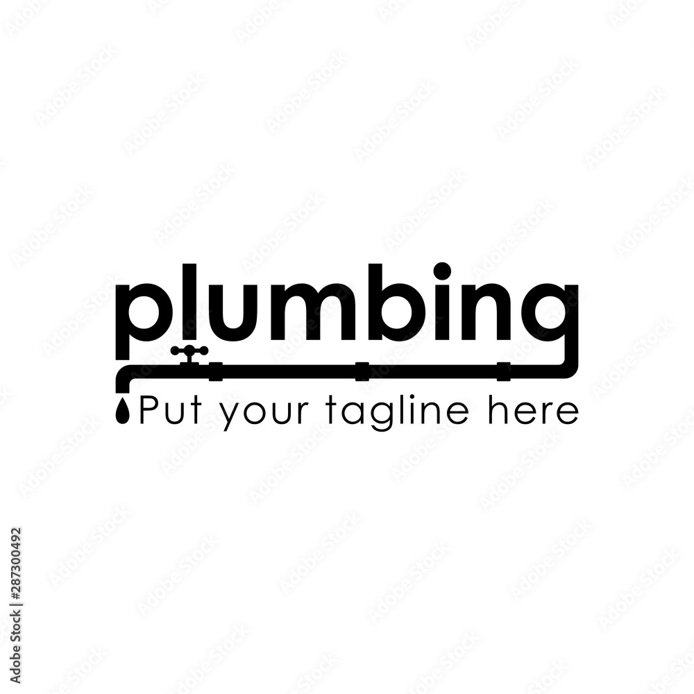 plumbing smart text logo using stylized Century Gothic font. pipe and ...