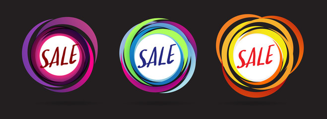 Canvas Print - Set web banner for social media, mobile apps, sale banner template, vector illustrations.