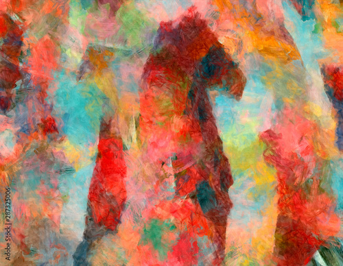 Abstract painting art for sale. Stock. Hand drawn on canvas. Multi color arti...