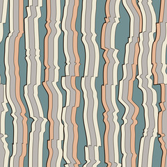 Wall Mural - Wavy line pattern. Hand drawn stripes. 