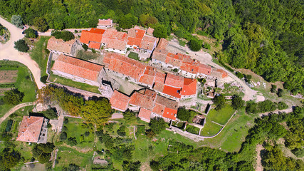 Poster - Aerial view to the town of Hum, Croatia