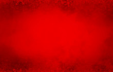 Red Christmas Background With Dark Grunge Texture On Border