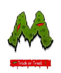 Halloween green color comic horror zombie font