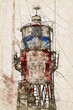 Digital artistic Sketch of a Lightship in Germany