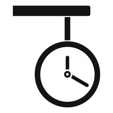 Railway Station Clock Icon. Simple Illustration Of Railway Station Clock Vector Icon For Web Design Isolated On White Background