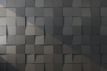 Wall Mural - black wall with square planes texture