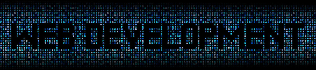 Web development text on abstract hex background illustration