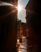 A Gondola Riding Towards The Sun