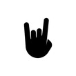 © Valentyna - Heavy Metal Horns Hand, Rock Roll Gesture Flat Vector Icon