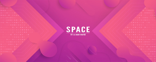 Wall Mural - 3D illustration template design in concept of space in the galaxy of the universe. Modern abstract gradient background in liquid and fluid style. Trend creation of the world.