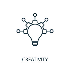 Wall Mural - creativity outline icon. thin line concept element from productivity icons collection. creative crea