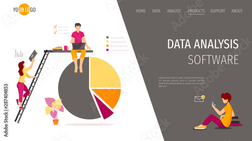 Web Banner Of Data Analysis Teamwork Statistics Business And