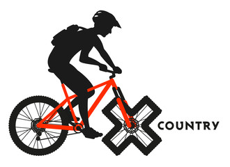 Sticker - Cycliste X COUNTRY VTT Cross Country 10