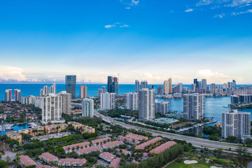 Wall Mural - Aerial image Aventura Florida scenic landscape photo