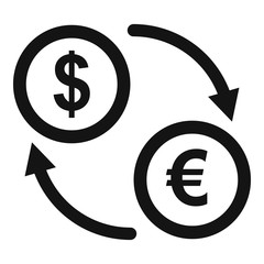 Poster - Money exchange icon. Simple illustration of money exchange vector icon for web design isolated on white background