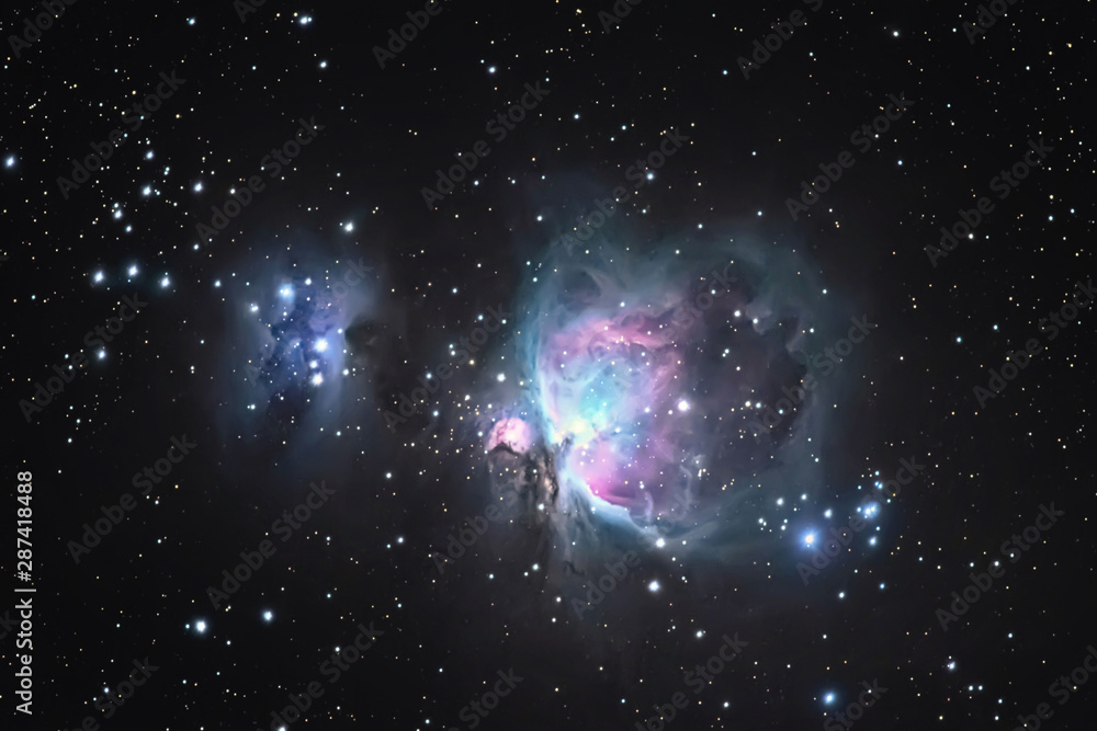 Great Orion Nebula M42, in the constellation of Orion, Milky Way - obrazy, fototapety, plakaty 