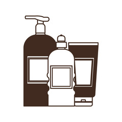 Wall Mural - silhouette of pet grooming containers on white background