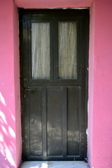 Wall Mural - door on a pink wall