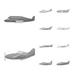 Wall Mural - Vector design of aviation and airline sign. Set of aviation and airways vector icon for stock.