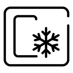Wall Mural - Sign celsius snowflake icon. Outline sign celsius snowflake vector icon for web design isolated on white background