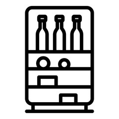 Canvas Print - Drinks in the fridge icon. Outline drinks in the fridge vector icon for web design isolated on white background