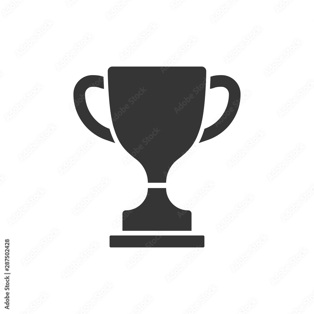 vector icon trophy cup isolated on white - obrazy, fototapety, plakaty 