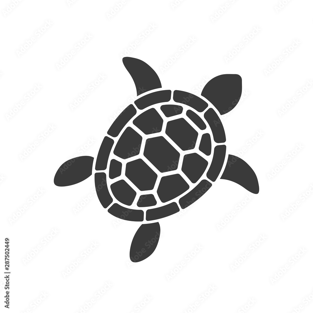 turtle vector silhouette on white background Stock Vector | Adobe Stock