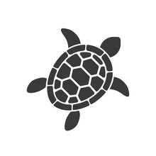 Turtle Vector Silhouette On White Background