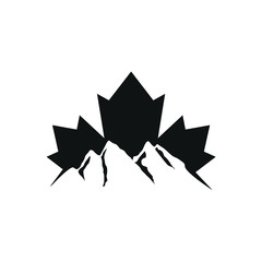 Wall Mural - Maple leaf of Canada and Mountain Hill Icon and Symbol. Logo Vector. Eps 10.