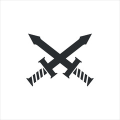 Wall Mural - cross sword logo. knight symbol. icon vector eps 10.