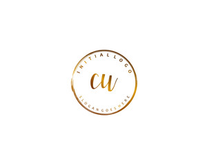 Wall Mural - CU Initial handwriting logo vector