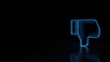 © Destrosvet - 3d glowing wireframe symbol of symbol of social dislike isolated on black background