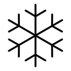 Poster - Snowflake icon. Christmas and winter theme. Simple flat black illustration on white background