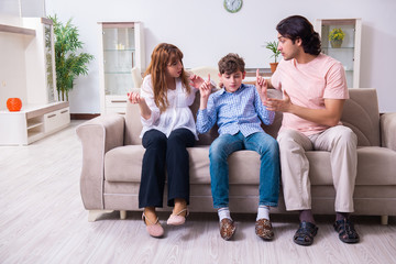 Family conflict with husband and wife and child