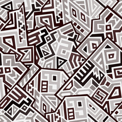 Wall Mural - Creative ethnic style vector seamless pattern. Unique geometric vector swatch. Perfect for screen background, site backdrop, wrapping paper, wallpaper, textile and surface design. Trendy boho tile.