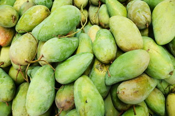 Wall Mural - Green Mango Fruit Background